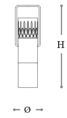Dimensions of the Elsa Opera Italamp Table Lamp